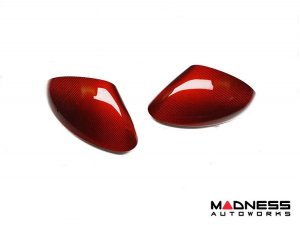 Alfa Romeo Stelvio Mirror Covers - Carbon Fiber - Full Replacement - Red Candy